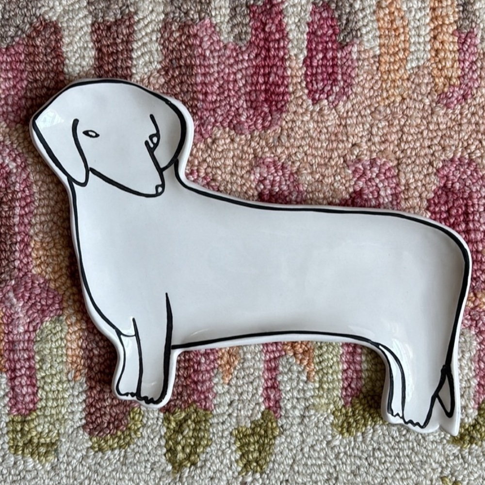 🐩Anthropologie Pet Study Trinket Dish Dachshund Dog Leah Reena Goren Ceramic - Picture 10 of 16
